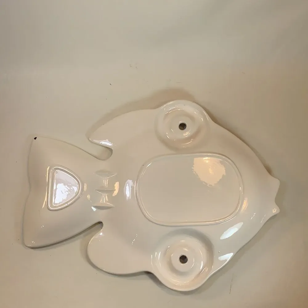 Fish Shaped Cheese Charcuterie Vegetable Appetizer Serving Platter 12 1/2 Inches